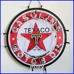 Texaco Motor Oil Gasoline Neon Sign 18x18 Gas Station Decor With HD Printing