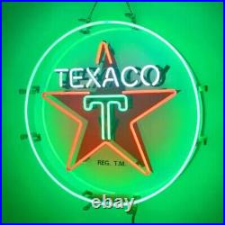 Texaco Motor Oil Gasoline Neon Sign Gas Station Decor With HD Printing Art 18x18