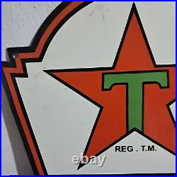 Texaco Motor Oil Porcelain Enamel Sign 24 x 17 Inches 2 Sided