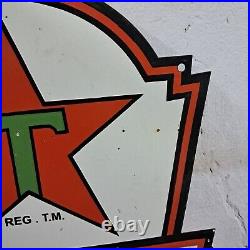 Texaco Motor Oil Porcelain Enamel Sign 24 x 17 Inches 2 Sided