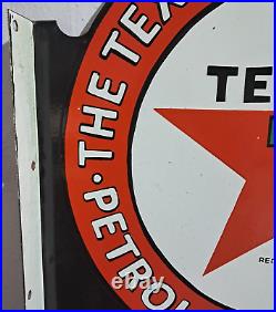 Texaco Motor Oil Porcelain Enamel Sign 27 x 23 Inches 2 Sided