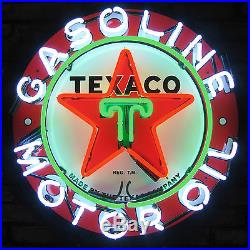 Texaco Star Motor Oil Neon Sign Texacomen Cleansystem3 gasoline gas station