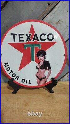 Texaco Vintage Porcelain Gas Motor Oil Sign
