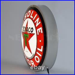 Texaco back lit LED Garage wall lamp Gas Motor Oil pump globe opti neon sign