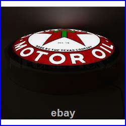 Texaco back lit LED Garage wall lamp Gas Motor Oil pump globe opti neon sign