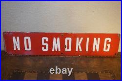 True Vintage Veribrite Chicago Gas Pump Oil Motor Porcelain No Smoking Sign