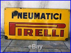 Tyres Pirelli Pneumatici 1950 Enamel Porcelain Sign Pneus Garage Auto Motor Oil