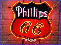 US STOCK 24x24 Phillips 66 Gasoline Motor Oil Gas Station Neon Sign Vivid JY