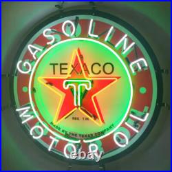 US STOCK Texaco Gasoline Motor Oil Neon Sign Gas Station Wall Decor Gift 24x24