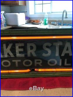 Ultra Rare Quaker State Motor Oil Neon Sign WORKS Bildmore Sign Co. 1936