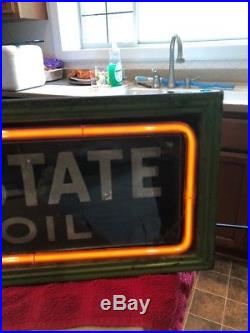 Ultra Rare Quaker State Motor Oil Neon Sign WORKS Bildmore Sign Co. 1936