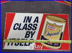 Unused NOS 1966 Atlantic Imperial Motor Oil Gas Station Sign withCan 18x11 A-M Inc