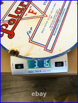 VINTAGE 12 POLARINE Heavy MOTOR OIL PORCELAIN SERVICE PUMP STATION GAS SIGN