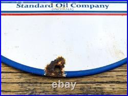 VINTAGE 12 POLARINE Heavy MOTOR OIL PORCELAIN SERVICE PUMP STATION GAS SIGN