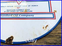 VINTAGE 12 POLARINE Heavy MOTOR OIL PORCELAIN SERVICE PUMP STATION GAS SIGN