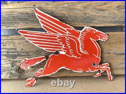 VINTAGE 12x9.5MOBILOIL MOBILGAS PEGASUS HORSE GASOLINE PORCELAIN MOTOR OIL SIGN VINTAGE 12x9.5MOBILOIL MOBILGAS PEGASUS HORSE GASOLINE PORCELAIN MOTOR OIL SIGN