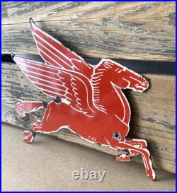 VINTAGE 12x9.5MOBILOIL MOBILGAS PEGASUS HORSE GASOLINE PORCELAIN MOTOR OIL SIGN VINTAGE 12x9.5MOBILOIL MOBILGAS PEGASUS HORSE GASOLINE PORCELAIN MOTOR OIL SIGN