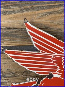 VINTAGE 12x9.5MOBILOIL MOBILGAS PEGASUS HORSE GASOLINE PORCELAIN MOTOR OIL SIGN VINTAGE 12x9.5MOBILOIL MOBILGAS PEGASUS HORSE GASOLINE PORCELAIN MOTOR OIL SIGN