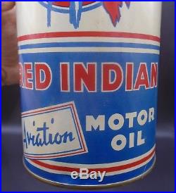 VINTAGE 1940's RED INDIAN AVIATION MOTOR OIL IMPERIAL QUART CAN McCOLL-FRONTENAC