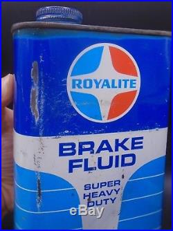 VINTAGE 1950's ROYALITE MOTOR OIL IMPERIAL QUART CANS & BRAKE FLUID CAN LOT