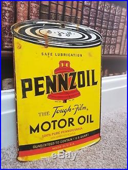 VINTAGE ENAMEL SIGN Pennzoil motor oil from USA