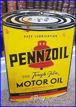VINTAGE ENAMEL SIGN Pennzoil motor oil from USA