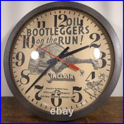 VINTAGE Folk Art Sinclair Motor Oil Glass Face Clock Sign Advertising VINTAGE Folk Art Sinclair Motor Oil Glass Face Clock Sign Advertising
