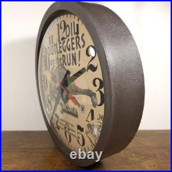 VINTAGE Folk Art Sinclair Motor Oil Glass Face Clock Sign Advertising