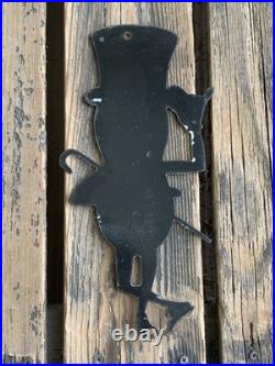 VINTAGE PLANTERS MR. PEANUT 12x6 MOTOR OIL GAS PUMP PLATE PORCELAIN SIGN