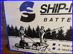VINTAGE SHIP-MATE BATTERIES SIGN Marine Service fishing boat motor gas oil