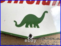 VINTAGE SINCLAIR DINO GASOLINE 12x8.5 GAS MOTOR OIL PUMP STATION PORCELAIN SIGN VINTAGE SINCLAIR DINO GASOLINE 12x8.5 GAS MOTOR OIL PUMP STATION PORCELAIN SIGN