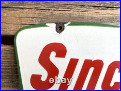 VINTAGE SINCLAIR DINO GASOLINE 12x8.5 GAS MOTOR OIL PUMP STATION PORCELAIN SIGN VINTAGE SINCLAIR DINO GASOLINE 12x8.5 GAS MOTOR OIL PUMP STATION PORCELAIN SIGN