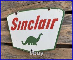 VINTAGE SINCLAIR DINO GASOLINE 12x8.5 GAS MOTOR OIL PUMP STATION PORCELAIN SIGN VINTAGE SINCLAIR DINO GASOLINE 12x8.5 GAS MOTOR OIL PUMP STATION PORCELAIN SIGN