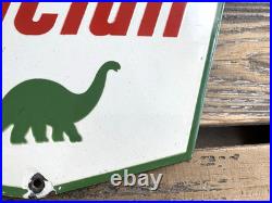 VINTAGE SINCLAIR DINO GASOLINE 12x8.5 GAS MOTOR OIL PUMP STATION PORCELAIN SIGN VINTAGE SINCLAIR DINO GASOLINE 12x8.5 GAS MOTOR OIL PUMP STATION PORCELAIN SIGN