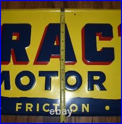 VINTAGE Tracto Motor Oil Gas Station Advertising Tin SIGN