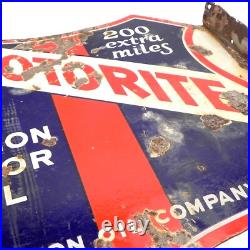VINTAGE UNION MOTOR OIL MOTORITE PORCELAIN SIGN DOUBLE SIDED With FLANGE USED VINTAGE UNION MOTOR OIL MOTORITE PORCELAIN SIGN DOUBLE SIDED With FLANGE USED