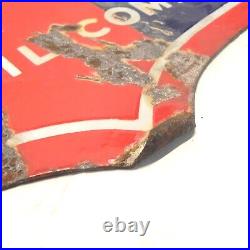 VINTAGE UNION MOTOR OIL MOTORITE PORCELAIN SIGN DOUBLE SIDED With FLANGE USED VINTAGE UNION MOTOR OIL MOTORITE PORCELAIN SIGN DOUBLE SIDED With FLANGE USED