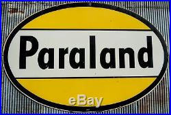 VINTAGE VERY RARE Paraland Motor Oil PORCELAIN SIGN Large Two Sided 92 X 61