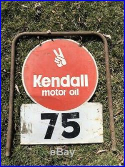 VTG KENDALL MOTOR OIL Track Side Distance Signs 2 Sided Metal Lot Set of 5