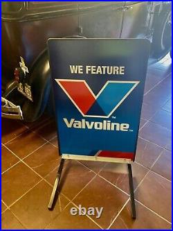 Valvoline double sided motor oil sign with display stand