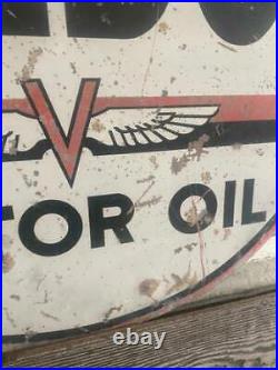 Veedol Flying A V double sided sign round motor oil tidewater associated tycol