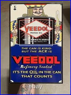 Veedol Motor Oil Sign King Of Oil Gasoline Station Pump Dealer