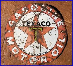 Very Old Original Authentic Texaco Porcelain Sign 42 Vintage Gasoline Motor Oil