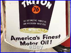 VinTagE Original ROYAL TRITON MOTOR OIL Sign & Stand UNION 76 Gas Car Truck OLD