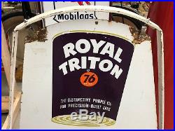 VinTagE Original ROYAL TRITON MOTOR OIL Sign & Stand UNION 76 Gas Car Truck OLD