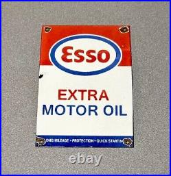 Vintage 12 Esso Motor Oil Porcelain Sign Car Gas Truck