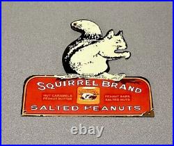 Vintage 12 Squirrel Peanuts Motor Oil Porcelain Sign Car Gas