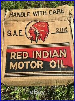 Vintage 1930s Red Indian Motor Oil Cardboard Box Panels