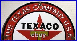 Vintage 1933 Dated Texaco Gasoline Gas Motor Oil Porcelain Petroleum Sign