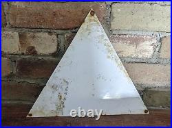 Vintage 1936 Pyramid Motor Oil Porcelain Gas Station Pump Sign 10